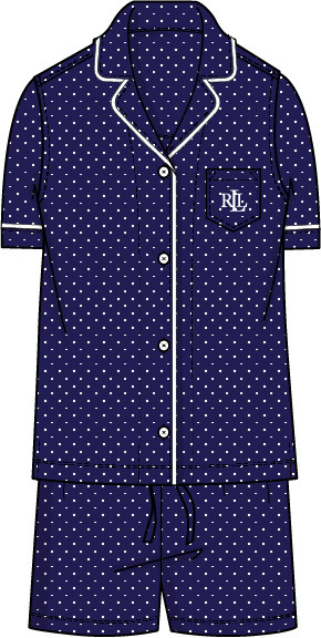 S/S Notch Collar Boxer Pj Set